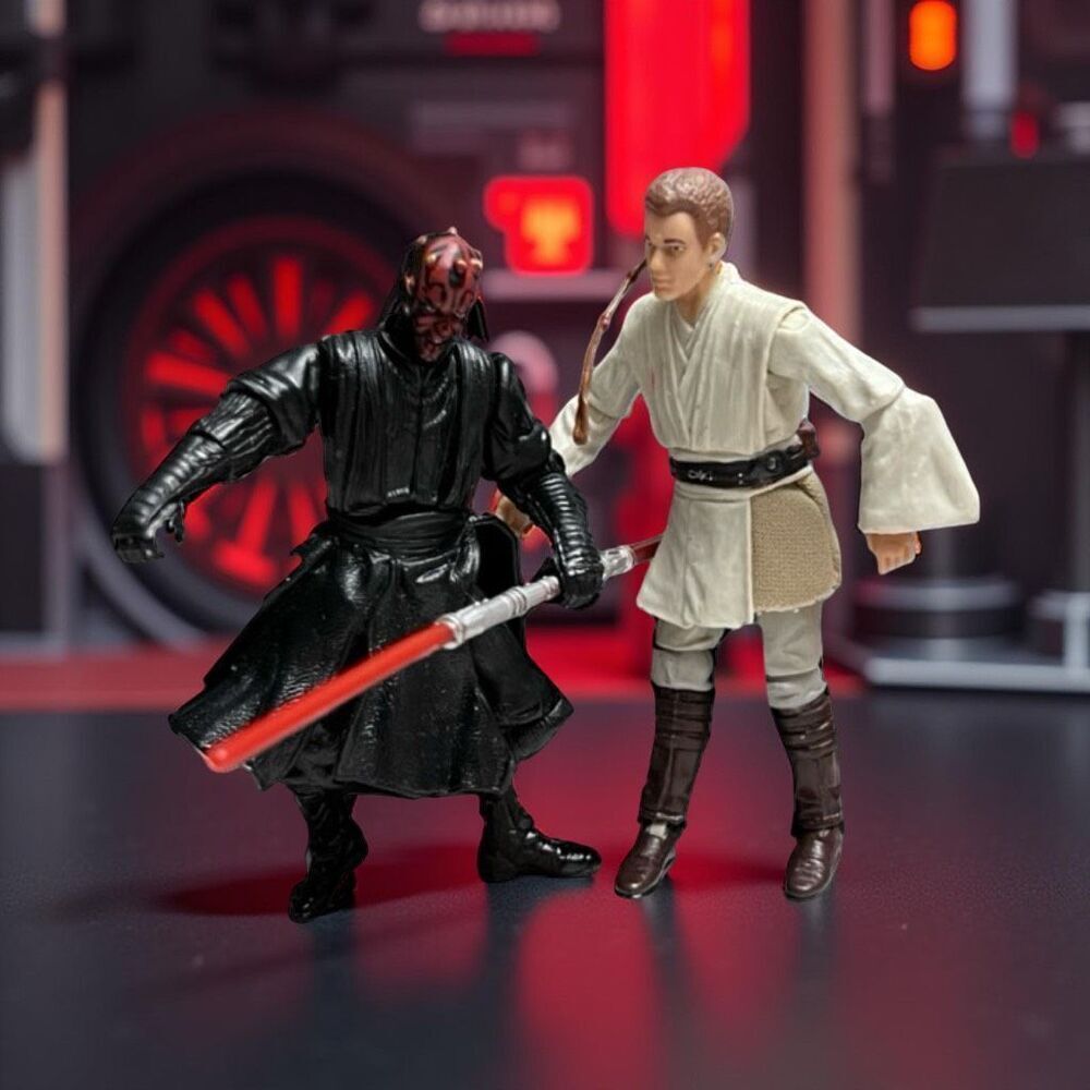 Darth Maul & Obi Wan Phantom Menace Articulated Figures B4